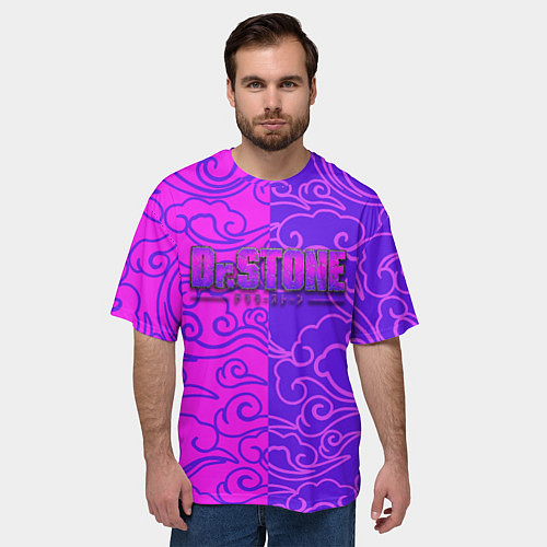 Мужская футболка оверсайз Dr Stone Cloud / 3D-принт – фото 3