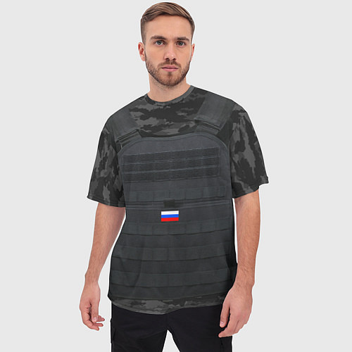Мужская футболка оверсайз Бронежилет: Армия России / 3D-принт – фото 3