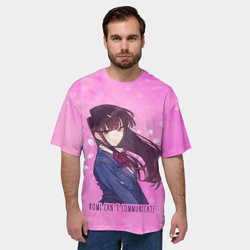 Мужская футболка оверсайз Komi cant communicate / 3D-принт – фото 3