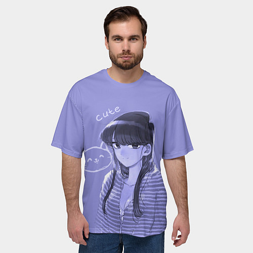 Мужская футболка оверсайз Cute Komi / 3D-принт – фото 3
