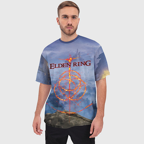 Мужская футболка оверсайз Elden Ring, Logo / 3D-принт – фото 3