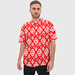 Футболка оверсайз мужская Red Pattern Dope Camo Dope Street Market Спина, цвет: 3D-принт — фото 2