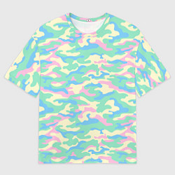 Футболка оверсайз мужская Камуфляж пастельные цвета, цвет: 3D-принт