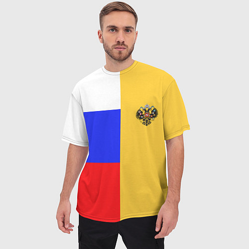 Мужская футболка оверсайз Имперское знамя ТРИКОЛОР / 3D-принт – фото 3