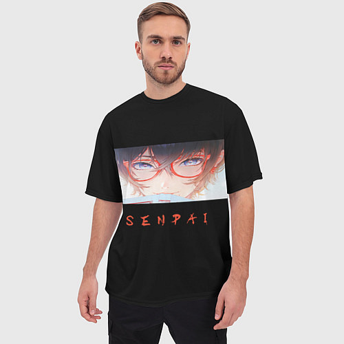 Мужская футболка оверсайз Senpai art / 3D-принт – фото 3