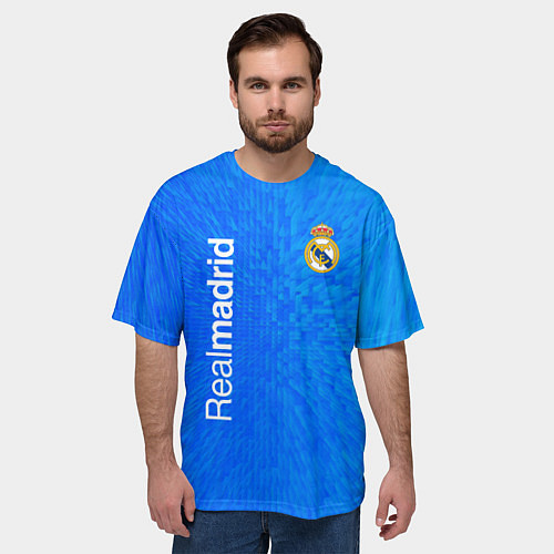 Мужская футболка оверсайз Реал мадрид real madrid abstraction / 3D-принт – фото 3