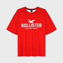 Футболка оверсайз мужская Узор Red Rollister Dope Street Market, цвет: 3D-принт