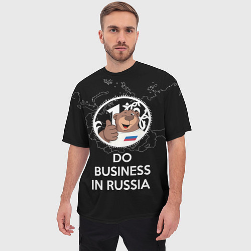 Мужская футболка оверсайз Do business in Russia / 3D-принт – фото 3
