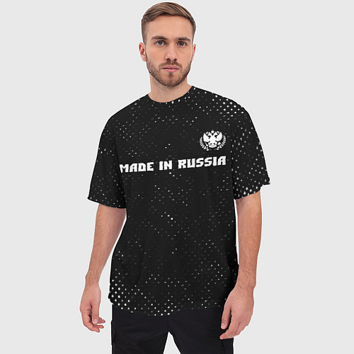 Мужская футболка оверсайз RUSSIA - ГЕРБ Made In Russia - Гранж / 3D-принт – фото 3