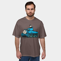Футболка оверсайз мужская Жертва капитализма Паровозик Томас, цвет: 3D-принт — фото 2