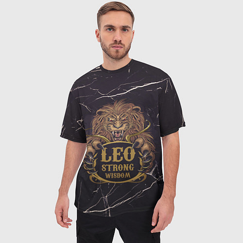 Мужская футболка оверсайз LEO! / 3D-принт – фото 3