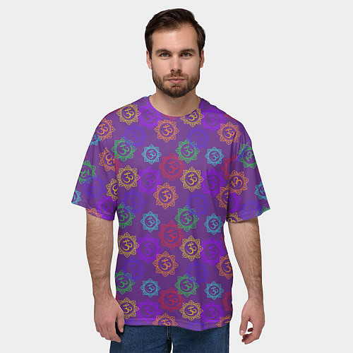 Мужская футболка оверсайз Мантра ОМ - Аум / 3D-принт – фото 3