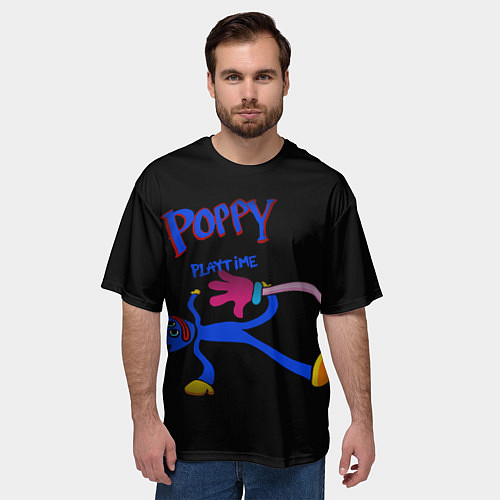 Мужская футболка оверсайз Huggy Wuggymom long legs / 3D-принт – фото 3