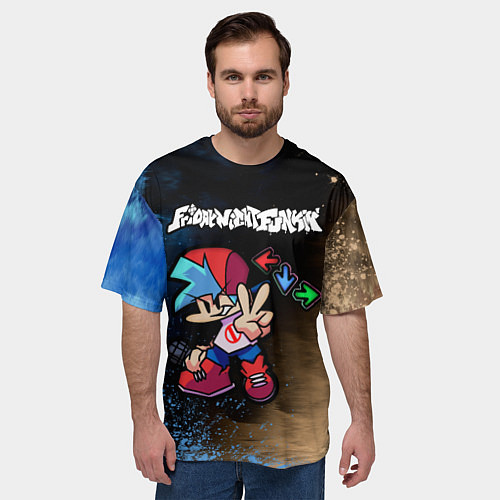 Мужская футболка оверсайз ФНФ - ПАРЕНЬ Арт 8 / 3D-принт – фото 3