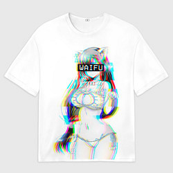 Футболка оверсайз мужская Кошкодевочка Waifu, цвет: 3D-принт