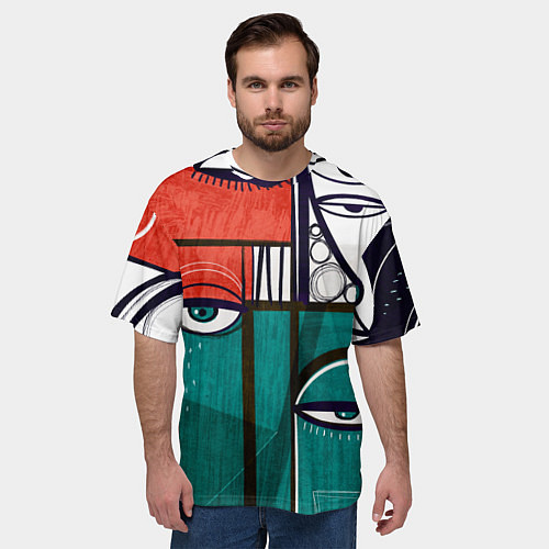 Мужская футболка оверсайз Глаза - арт / 3D-принт – фото 3