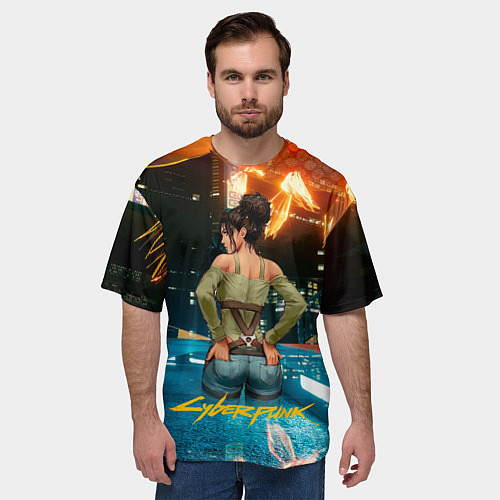 Мужская футболка оверсайз Panam сзади Cyberpunk2077 / 3D-принт – фото 3