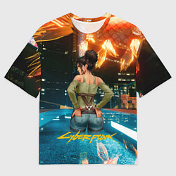 Футболка оверсайз мужская Panam сзади Cyberpunk2077, цвет: 3D-принт