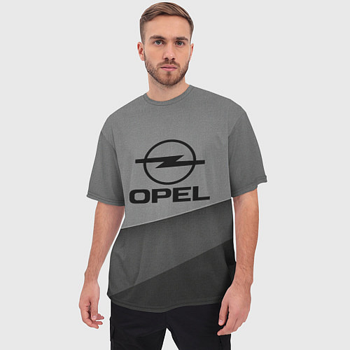 Мужская футболка оверсайз Opel astra / 3D-принт – фото 3