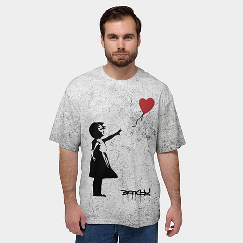 Мужская футболка оверсайз Бэнкси Всегда есть надежда There is Always Hope Ba / 3D-принт – фото 3