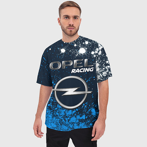 Мужская футболка оверсайз OPEL Racing Краска / 3D-принт – фото 3