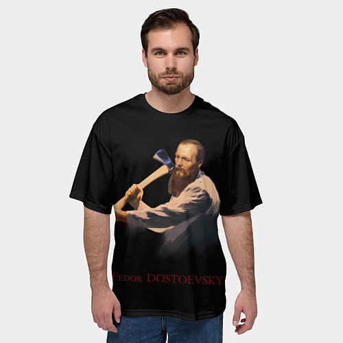 Мужская футболка оверсайз Фёдор Достоевский / 3D-принт – фото 3