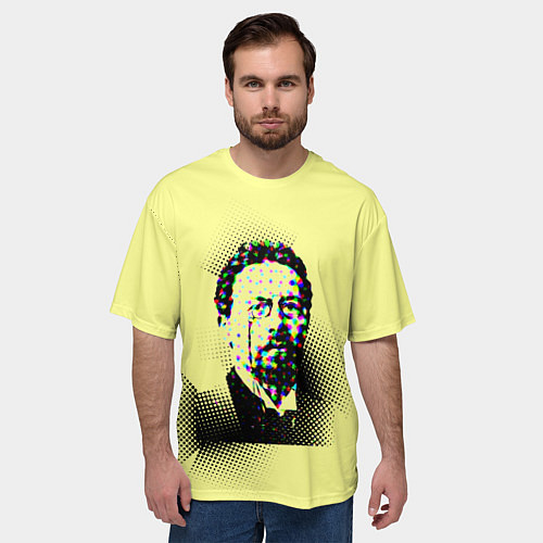 Мужская футболка оверсайз Портрет Чехова / 3D-принт – фото 3