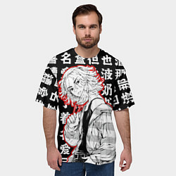 Футболка оверсайз мужская Майки и иероглифы Токийские мстители, цвет: 3D-принт — фото 2