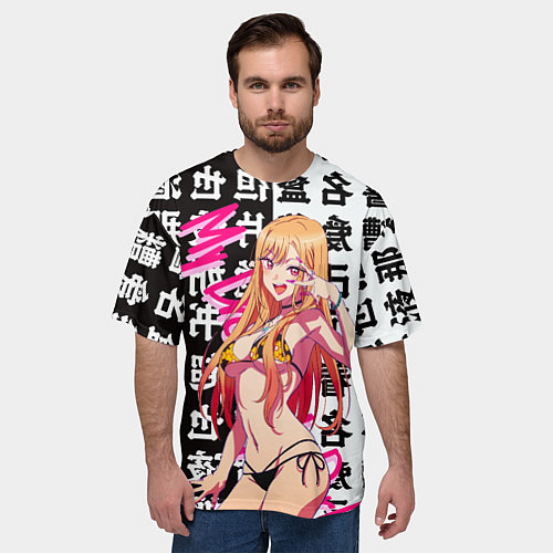 Мужская футболка оверсайз Эта фарфоровая кукла влюбилась Китагава Марин My D / 3D-принт – фото 3