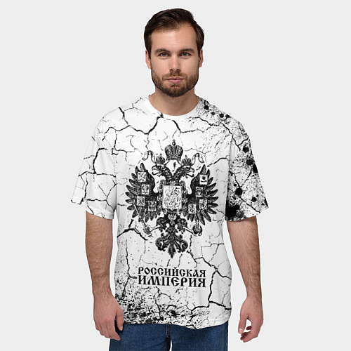 Мужская футболка оверсайз RUSSIAN EMPIRE - ГЕРБ Краска / 3D-принт – фото 3