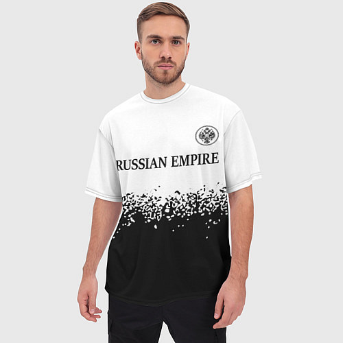 Мужская футболка оверсайз RUSSIAN EMPIRE - ГЕРБ Спрей / 3D-принт – фото 3