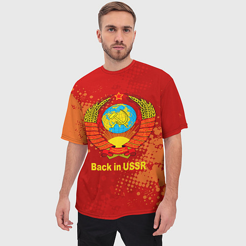 Мужская футболка оверсайз Back in USSR - Назад в СССР / 3D-принт – фото 3