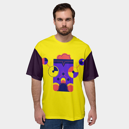Мужская футболка оверсайз Абстрактный персонаж / 3D-принт – фото 3