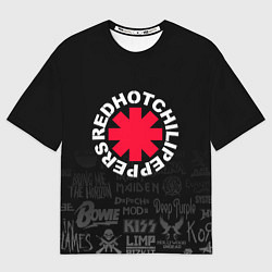 Футболка оверсайз мужская Red Hot Chili Peppers Логотипы рок групп, цвет: 3D-принт