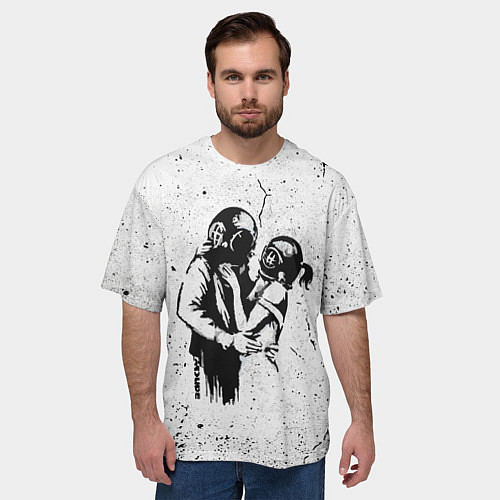 Мужская футболка оверсайз BANKSY БЭНКСИ космос / 3D-принт – фото 3