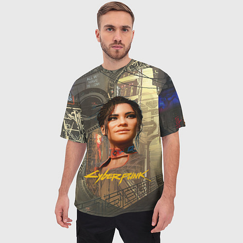 Мужская футболка оверсайз Panam cyberpunk 2077 / 3D-принт – фото 3