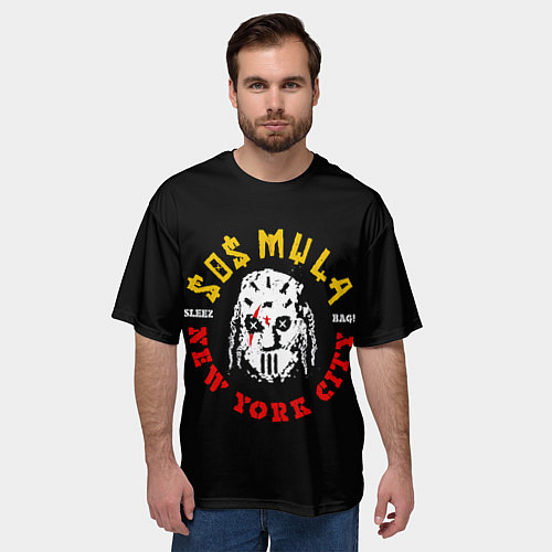 Мужская футболка оверсайз ZillaKami x SosMula City Morgue Sleez Bag / 3D-принт – фото 3