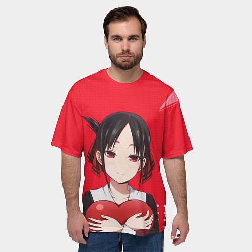 Мужская футболка оверсайз Kaguya Heart / 3D-принт – фото 3