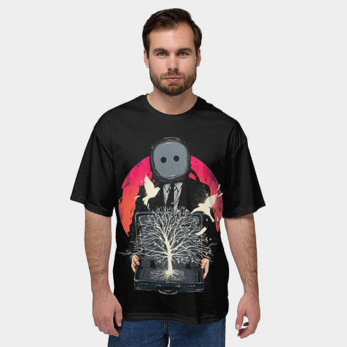 Мужская футболка оверсайз Рассвет Нового Мира / 3D-принт – фото 3