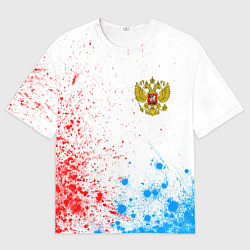 Мужская футболка оверсайз RUSSIA - ГЕРБ - Арт