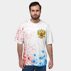 Футболка оверсайз мужская RUSSIA - ГЕРБ - Арт, цвет: 3D-принт — фото 2