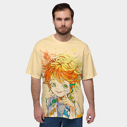 Мужская футболка оверсайз Позитивная Эмма / 3D-принт – фото 3