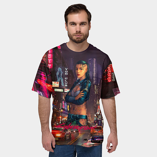 Мужская футболка оверсайз Vi Cyberpunk2077 / 3D-принт – фото 3