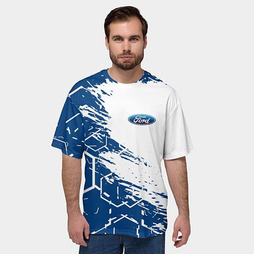 Мужская футболка оверсайз Форд ford / 3D-принт – фото 3