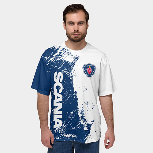 Мужская футболка оверсайз SCANIA SAAB / 3D-принт – фото 3