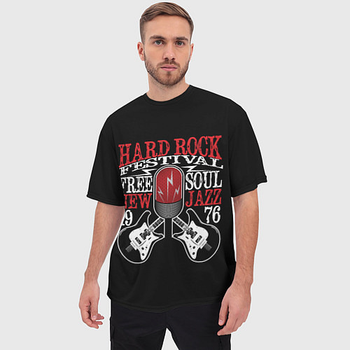 Мужская футболка оверсайз HARD ROCK FESTIVAL / 3D-принт – фото 3