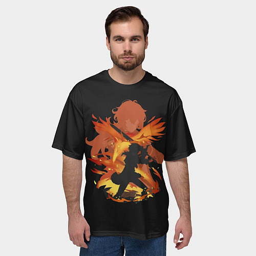 Мужская футболка оверсайз Силуэт Дилюка / 3D-принт – фото 3