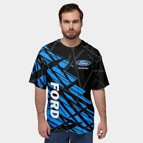 Мужская футболка оверсайз FORD СОВРЕМЕННЫЙ СТИЛЬ / 3D-принт – фото 3