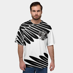 Футболка оверсайз мужская ГЕРБ РОССИИ КРЫЛЬЯ СВОБОДЫ, цвет: 3D-принт — фото 2