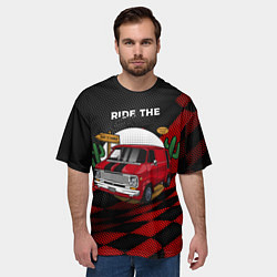 Футболка оверсайз мужская Путешествие на авто, цвет: 3D-принт — фото 2